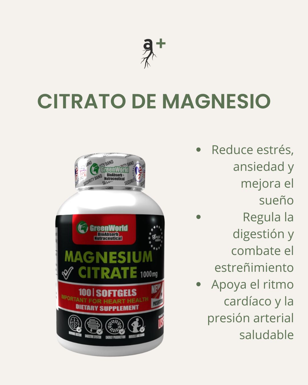 Citrato de magnesio 1.000 mg